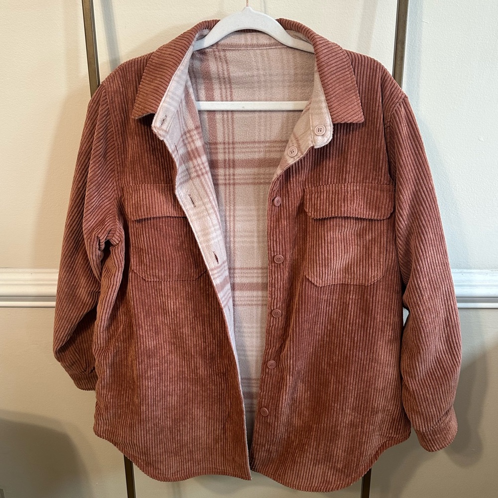 Corduroy Button-Up reversible shacket
